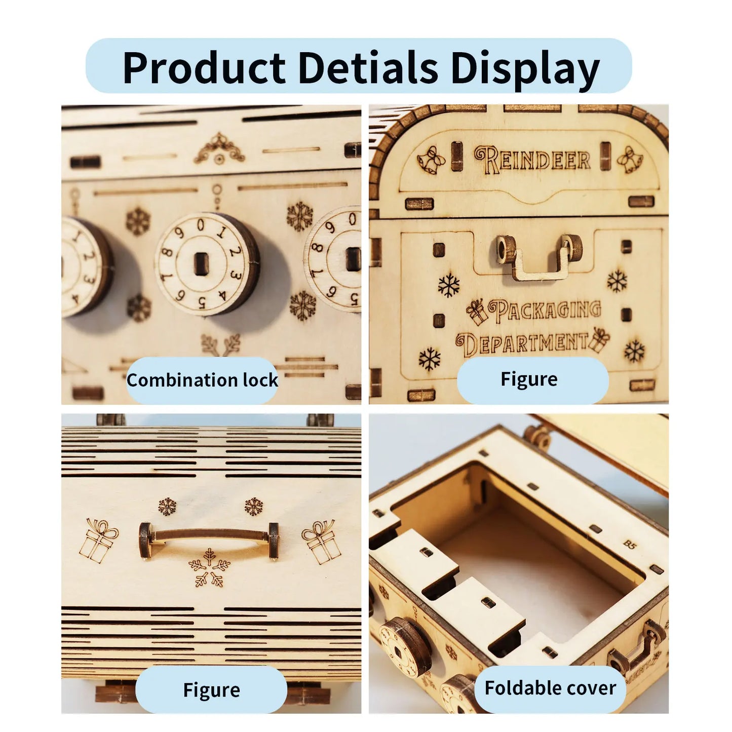 3D Wooden Puzzle DIY Treasure Box Model Kits Brain Teaser Projects for Adult Christmas Gifts