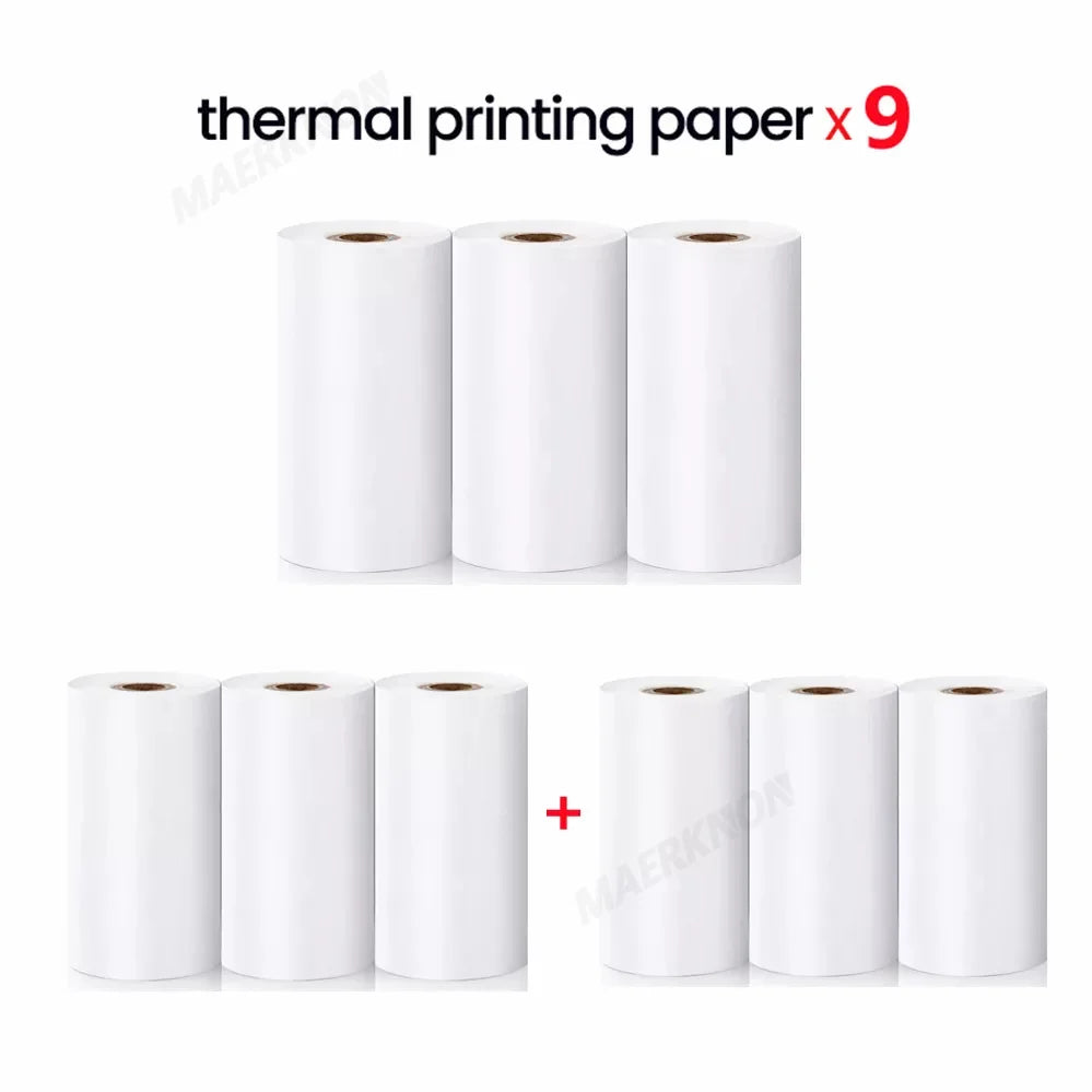Mini Thermal Printer Paper - Colorful Self-Adhesive 57mm Label Stickers for Bluetooth Inkless Photo Printer