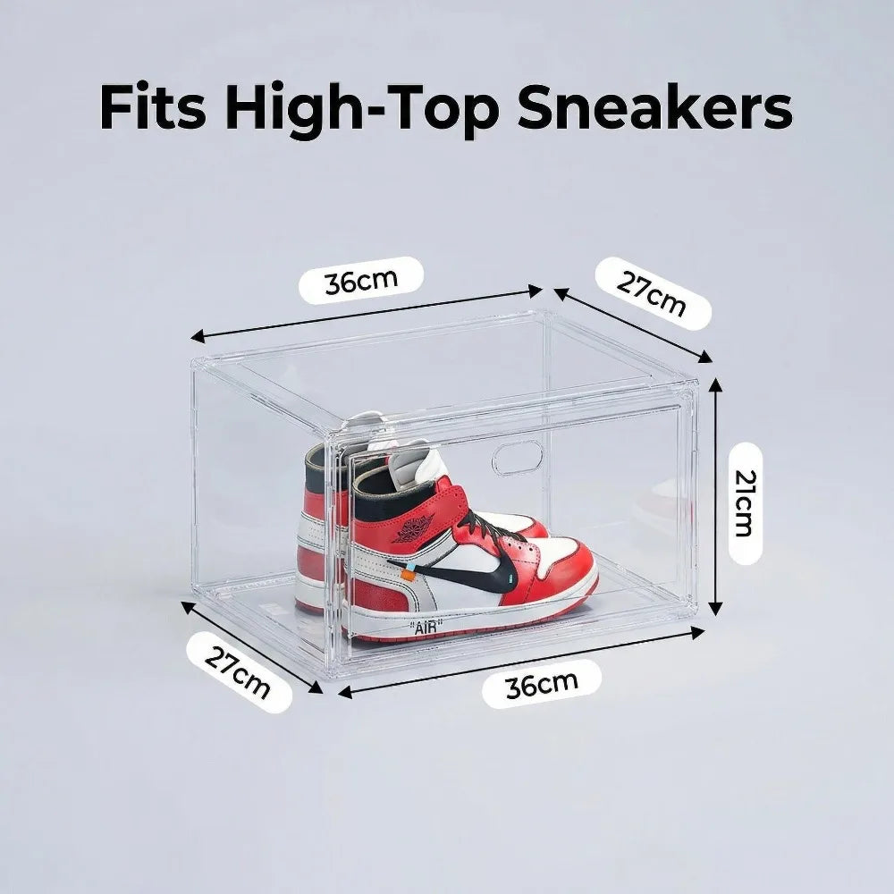 Thickened Transparent Storage Box Acrylic Shoe Box with Magnetic Flip Cover Dustproof Storage Box Multi-Layer Stackable Shoe Box
