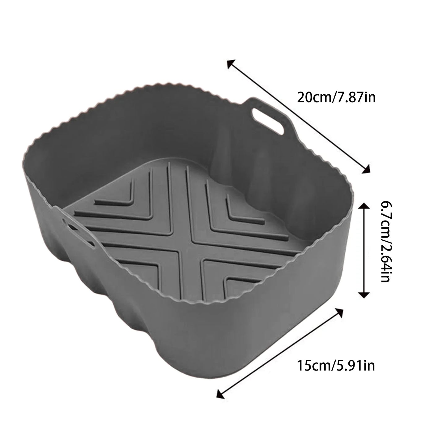Silicone Air Fryer Liners Pot Square Airfryer Basket Plate Cooking Gadgets Reusable Non-stick Pizza Pan Oven Kitchen Accessories