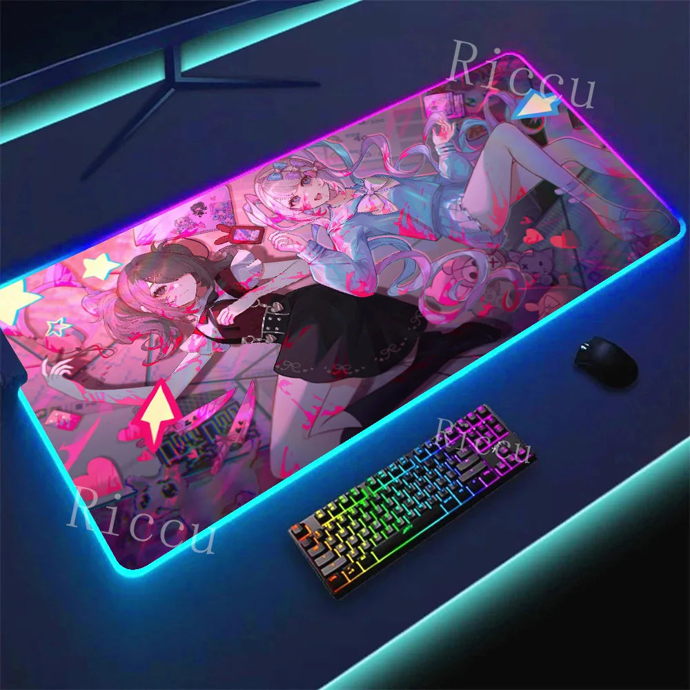 RGB HD Needy Girl Overdose MousePad Gamer Desk Mat Large Mousepad Compute Deskpad Art Gaming Mouse Mats Pc Company Pads E-Sports