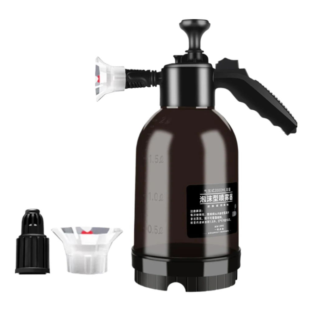 2L Foam Sprayer with Two Nozzle Options Hand Pressure Snow Foam Sprayer Water Sprayer Pump Foam Sprayer for Car Washing