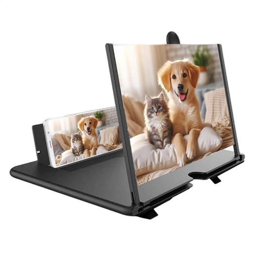 Phone Magnifier Desktop Amplifier 3D HD Cell Phone Magnifier for Seniors Video Watching Movie Night Home Travel Break Party