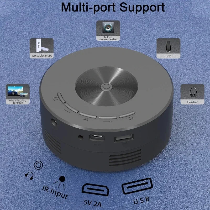 YT200 Portable Mini Projector HD Home Theater LCD children's mobile phone same screen wireless projector Supports IOS Android