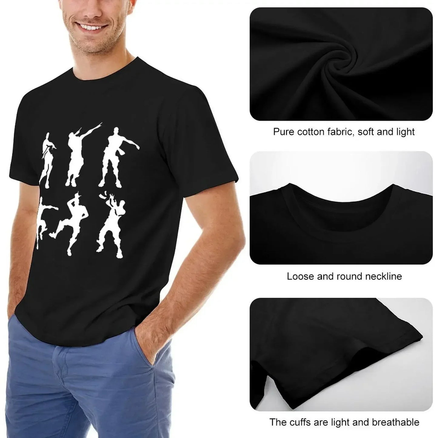 Fortniter Celebrations T Shirt Adult Men's Gaming Dance T-Shirt Discout Hot New Fashion Short Sleeve TShirt Cotton Top Tees
