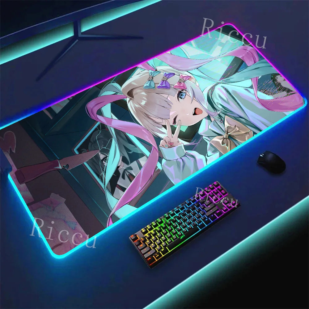 RGB HD Needy Girl Overdose MousePad Gamer Desk Mat Large Mousepad Compute Deskpad Art Gaming Mouse Mats Pc Company Pads E-Sports
