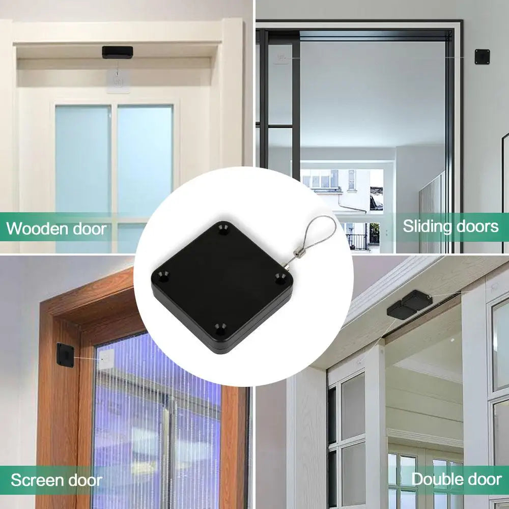 Automatic Door Closer Punch-Free Soft Close Door Closers For Sliding Door Glass Door 500g Tension Closing Device Door Hardware
