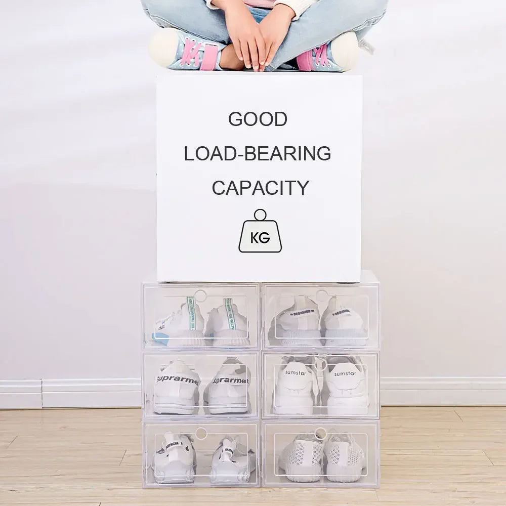 1pc/3pcs/5pcs Shoe box transparent plastic stackable shoe box storage box suitable for shoe cabinet storage