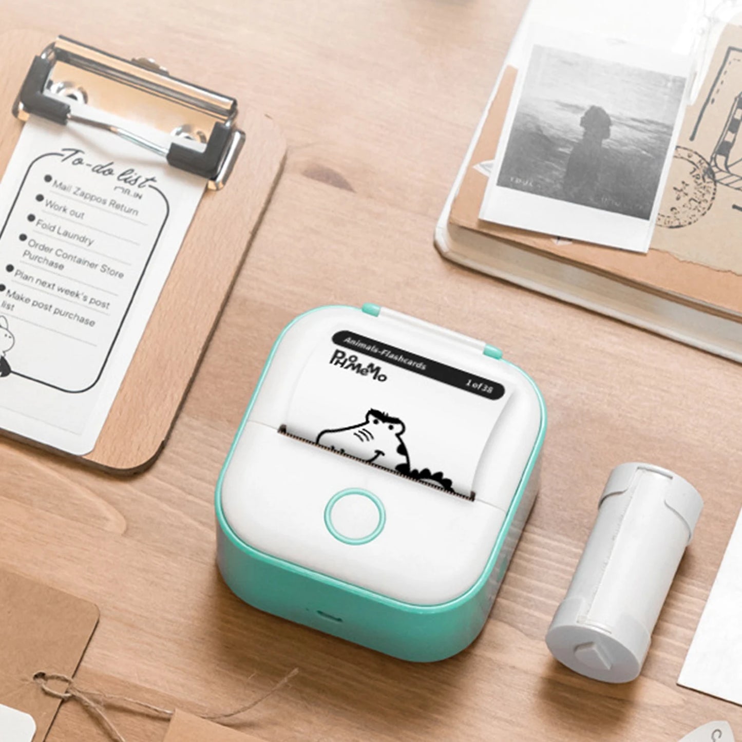 Mini Thermal Printer Wireless Mini Pocket Printer DIY Adhesive Sticker Printer Portable Label Printer Journal Planner Decor Tool
