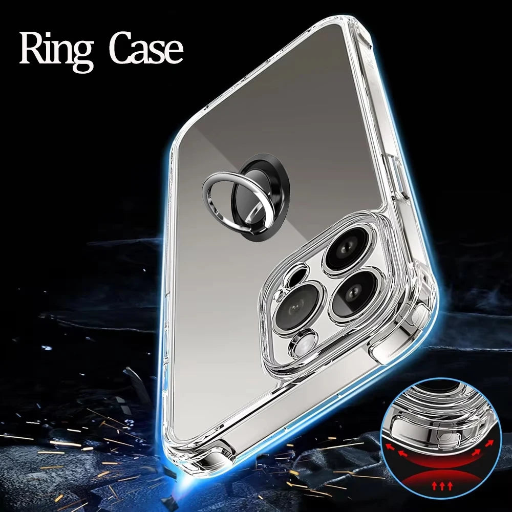 For iPhone 17 16 15 Pro Max Phone Case For iPhone 16 15 14 13 Mini 12 11 Pro Transparent Case iPhone16 Plus Cover