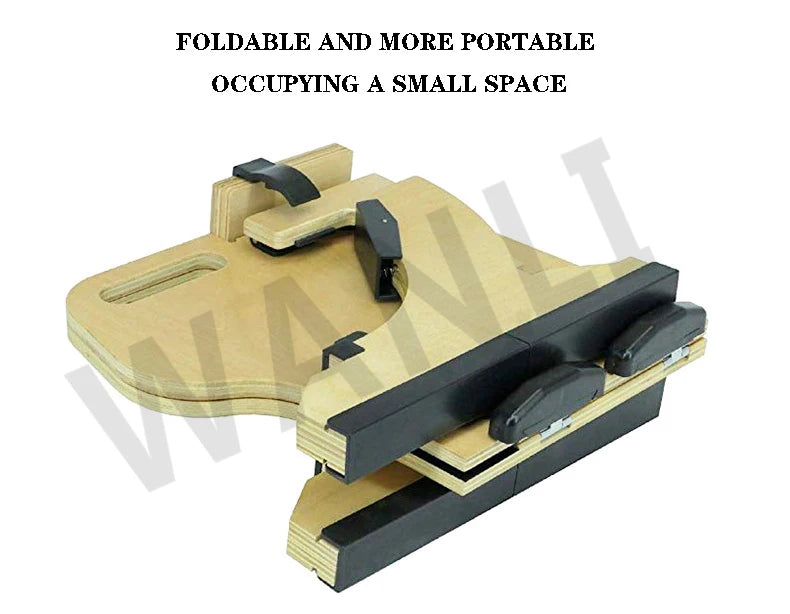 Desktop computer stand, portable and foldable stand, multi-functional reclining desk, made of wood, 360° adjustable laptop stand