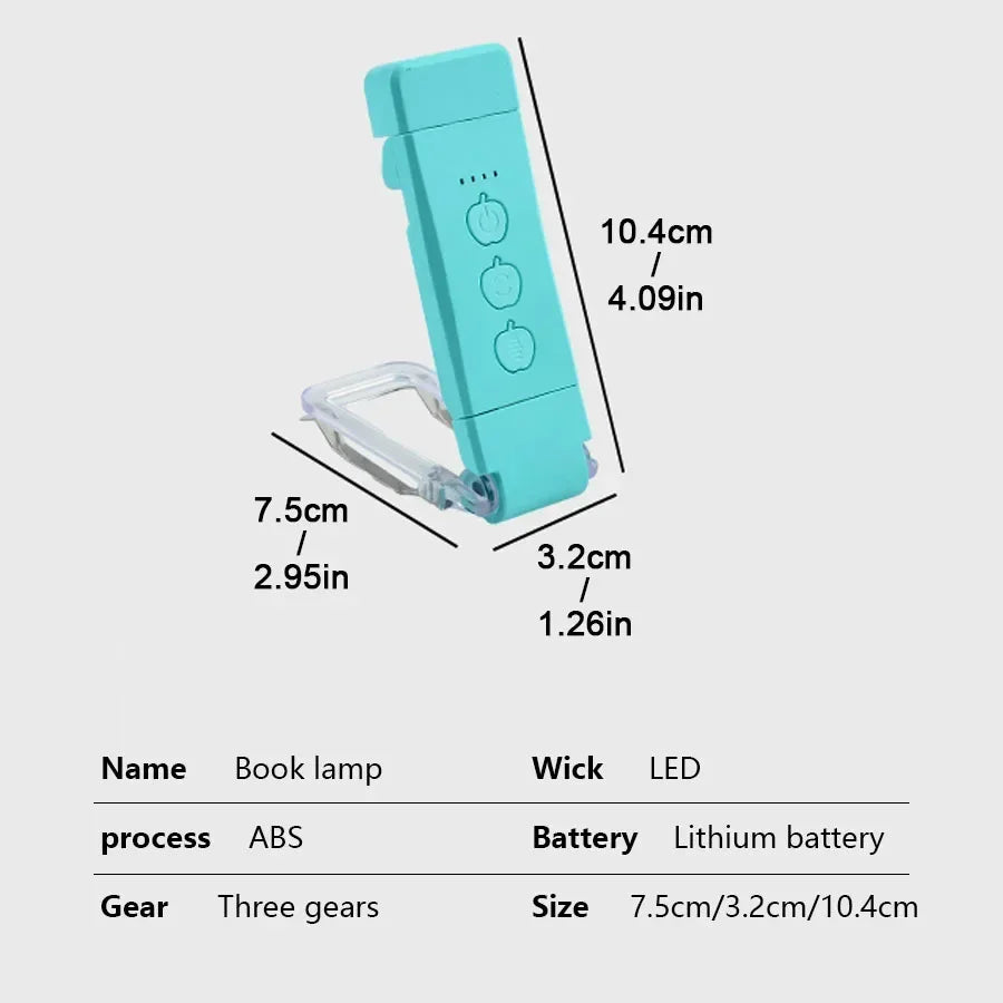 Book Light Brightness Adjustable for Eye-Protection USB Rechargeable LED Clip on Portable Bookmark Light for Reading in Bed Car