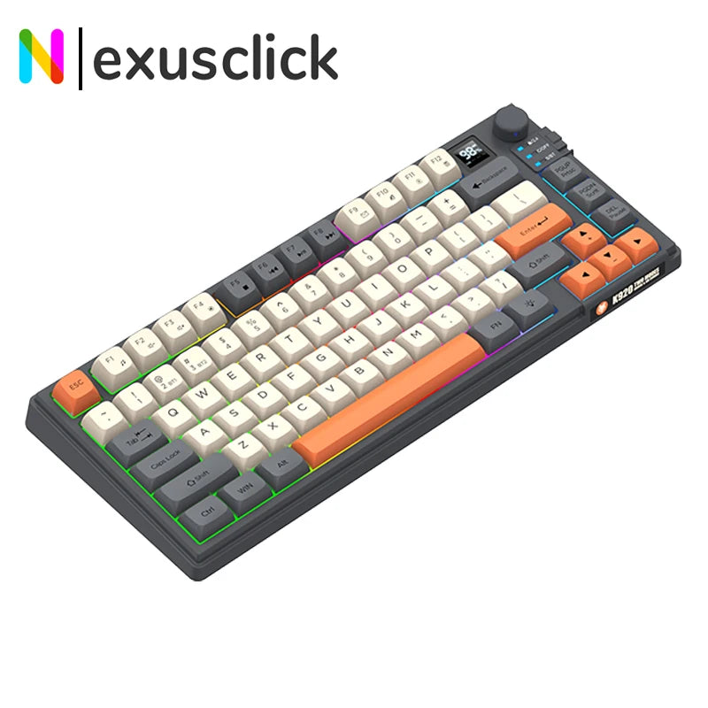 Dual Modes Gaming Keyboard Mouse Combos Computer Laptop Backlight Gamer Kit LED Wireless Usb Keyboard with Display Screen & Knob