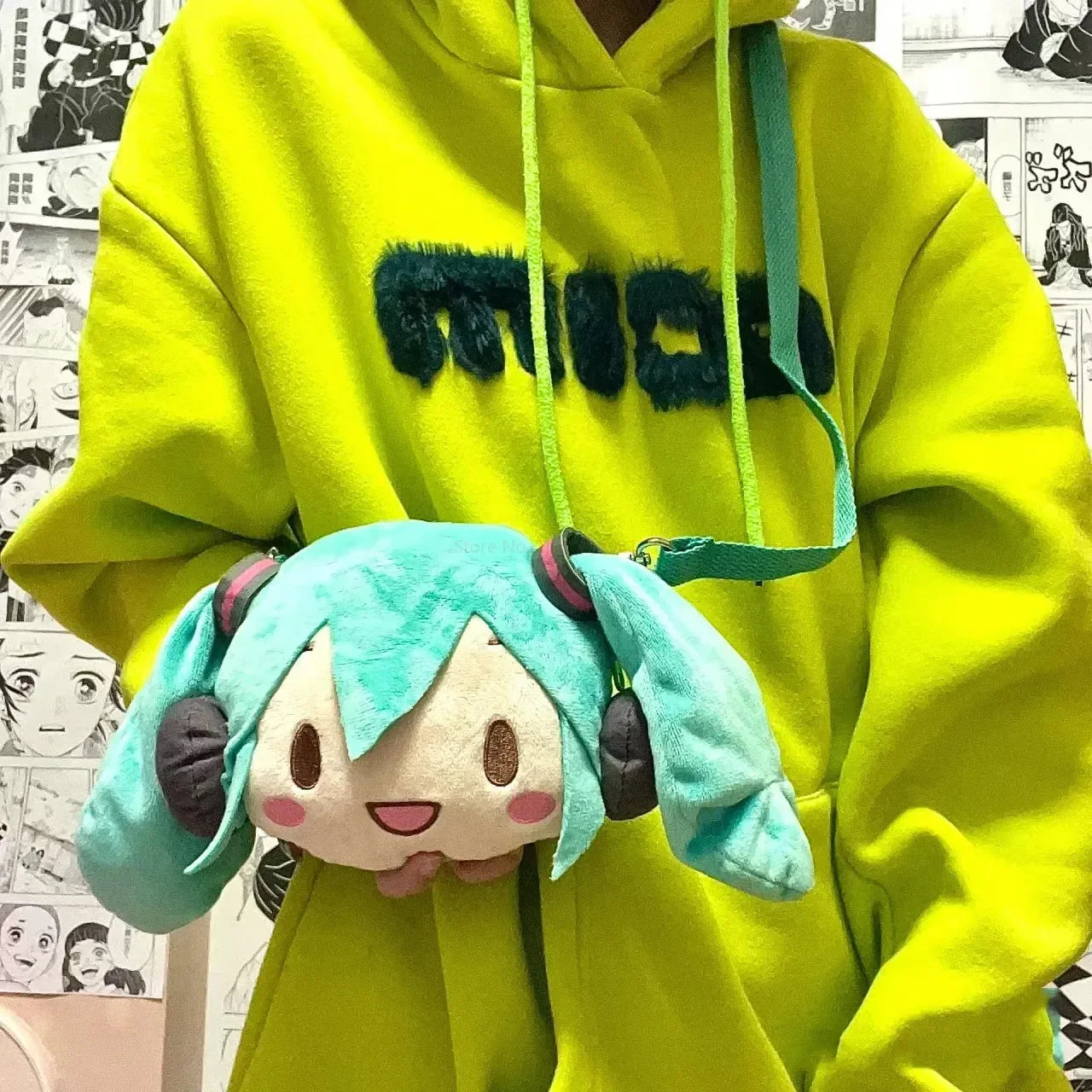 Kawaii Miku Plush Toy Anime Cute Soft Stuffed Plushie Doll Cartoon Houlder Pain Bag Backpack Decor cute Birthday Gifts toys