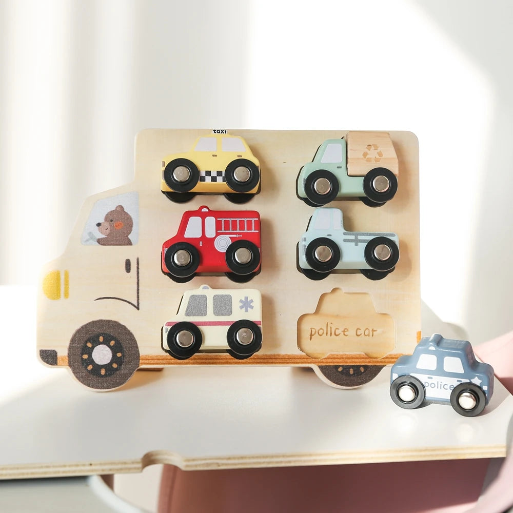 Kids Puzzles Wooden Baby Toys Montessori 3D Puzzle Toys for Babies Educational Toys Puzzle Child 2 Years Cars Match Board Puzzle