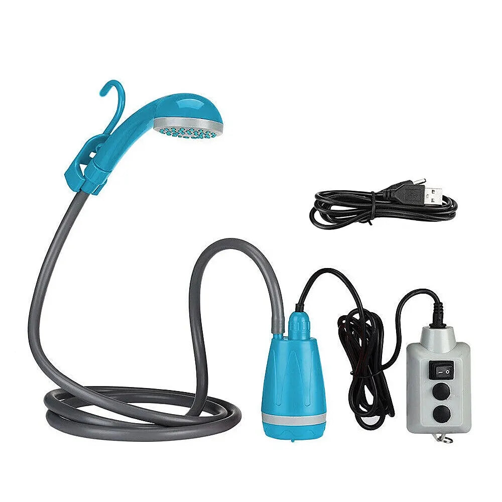 Portable Outdoor Camping Shower Camping Shower Pump Rechargeable Shower Head for Camping Hiking Traveling