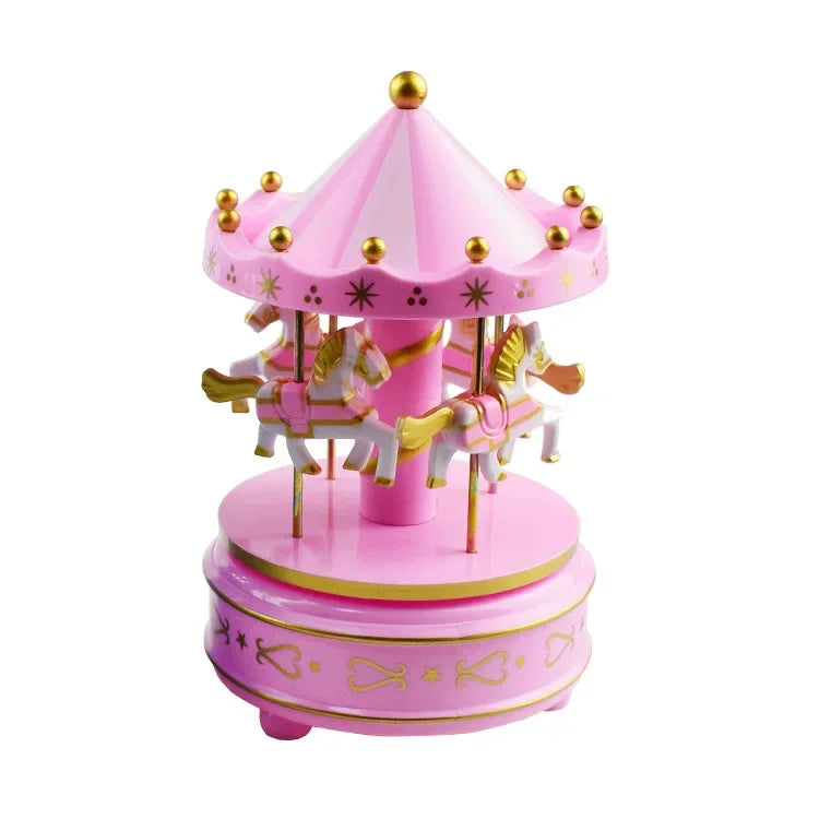 Merry-go-round Music Boxes Geometric Music Baby Room Decoration Gifts Unisex Christmas Horse Carousel Box Home Decor