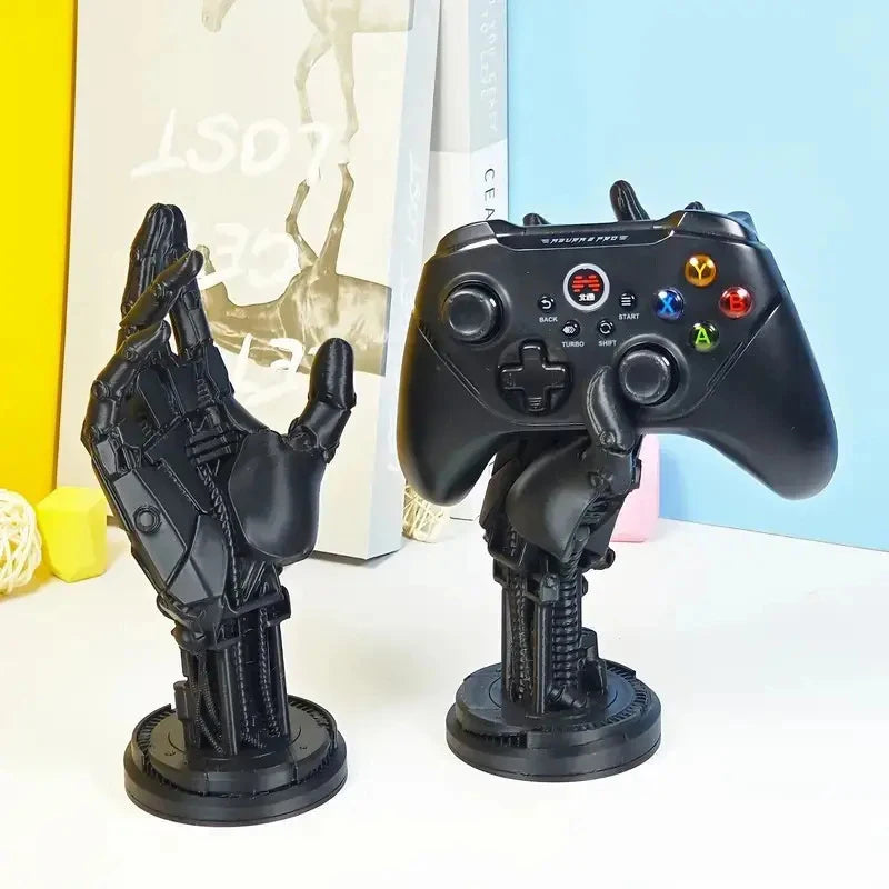 1pcGame Controller Desktop Stand Headphone Stand Jewelry Bracket Cyberpunk Mechanical Arm Resin Handicraft Ornament Storage Rack