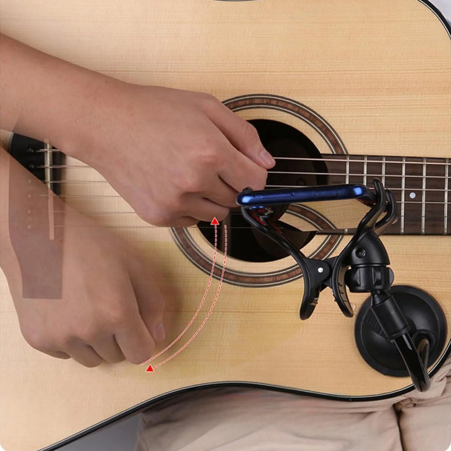 360° Phone Stand  Suitable for Car Navigation, Desktop, Guitar Instrument Practice, and Live Streaming Performances