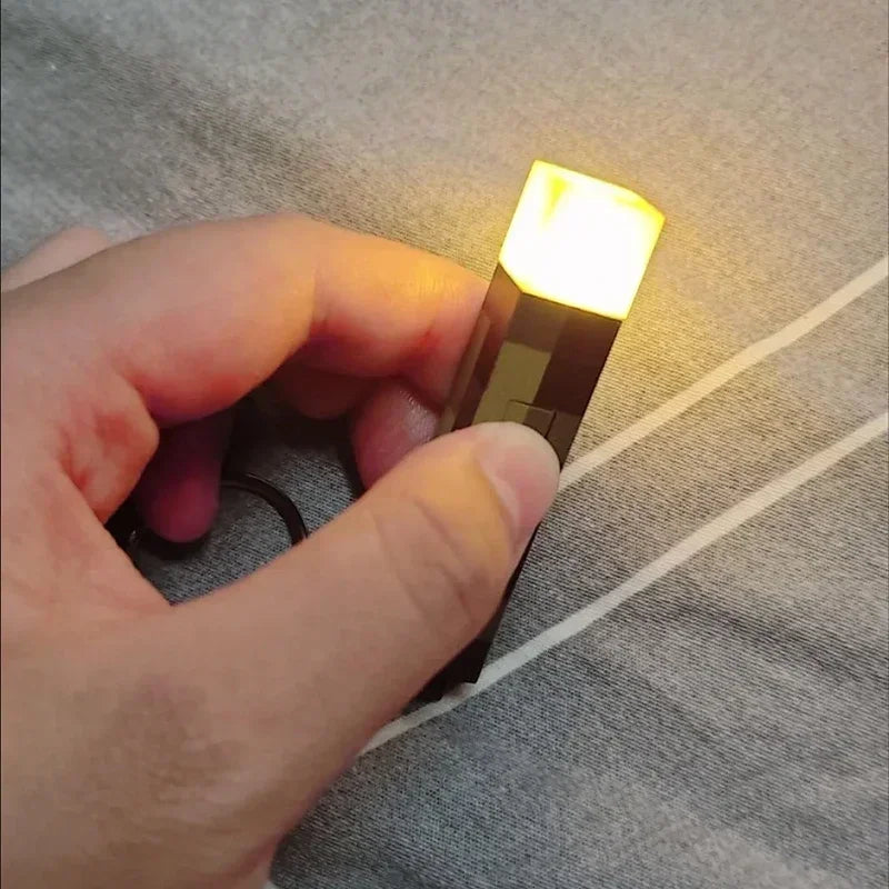 LED Light Keychain With USB Rechargeable Gaming Theme Surrounding Torch Mini Torch Lighting Backpack Pendant Children Gifts