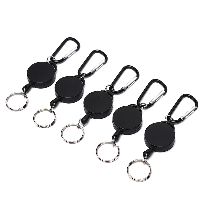 Stainless Steel Rope Camping Telescopic Burglar Chain Key Holder Tactical Keychain Outdoor Key Ring Return Retractable Key Chain