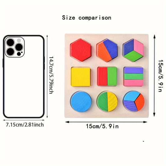 Wooden Puzzle Geometric Shapes 3D Puzzle Montessori Toys Sorting Math Preschool Learning Wood Puzzles Toys For Kids