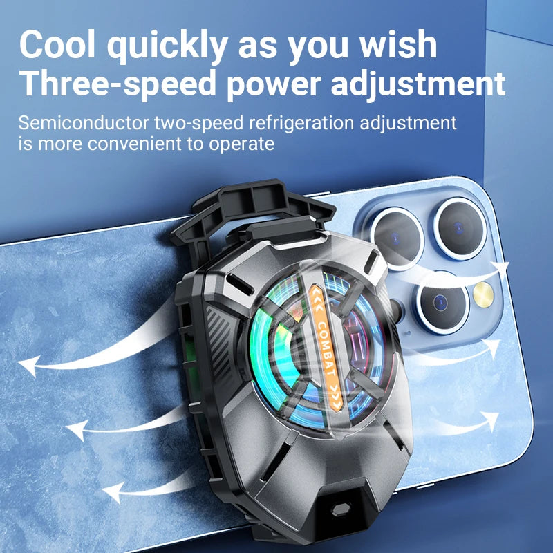 Mobile Phone Cooler - Smartphone Cooling Fan with Fast Temperature Drop & Secure Attachment For Gaming Live Streaming