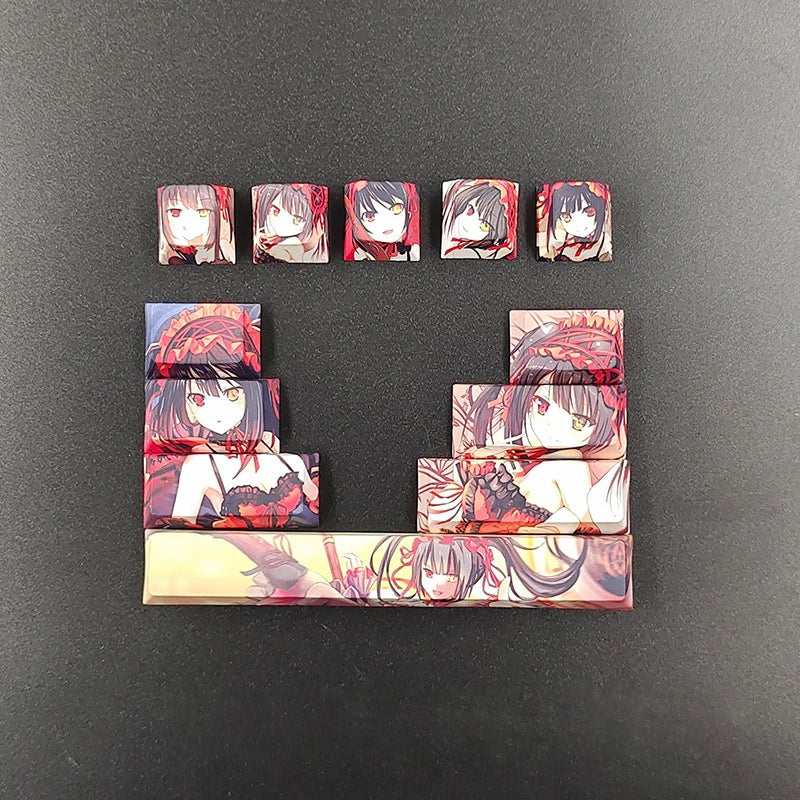 12Keys/Set Anime Character Design Custom Thermal Sublimation Cherry Profile Mechanical Keyboard Supplement Key Custom Keycap