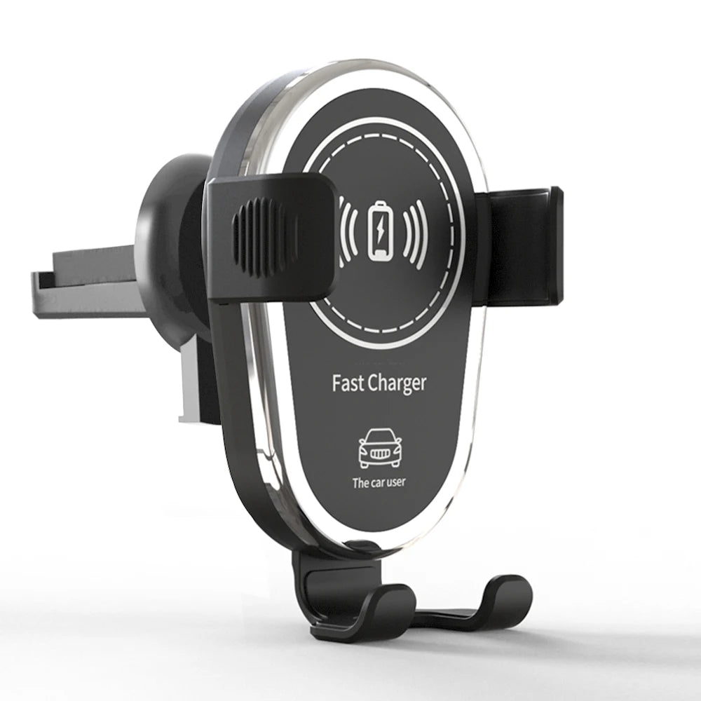 Wireless Car Charger with Triangular Wing Design Sturdy Structure, Supports PD/QC Fast Charging Protocols Compatible with iPhone