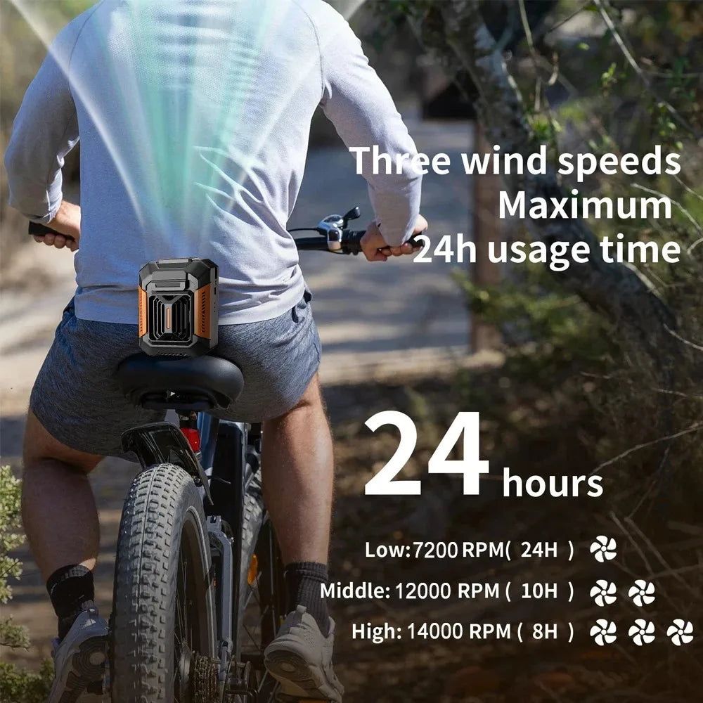 Portable Neck Fan 4000mAh USB Rechargeable Clip with LED Light & Power Bank, 3 Speeds for Outdoor Camping Sports Home Office