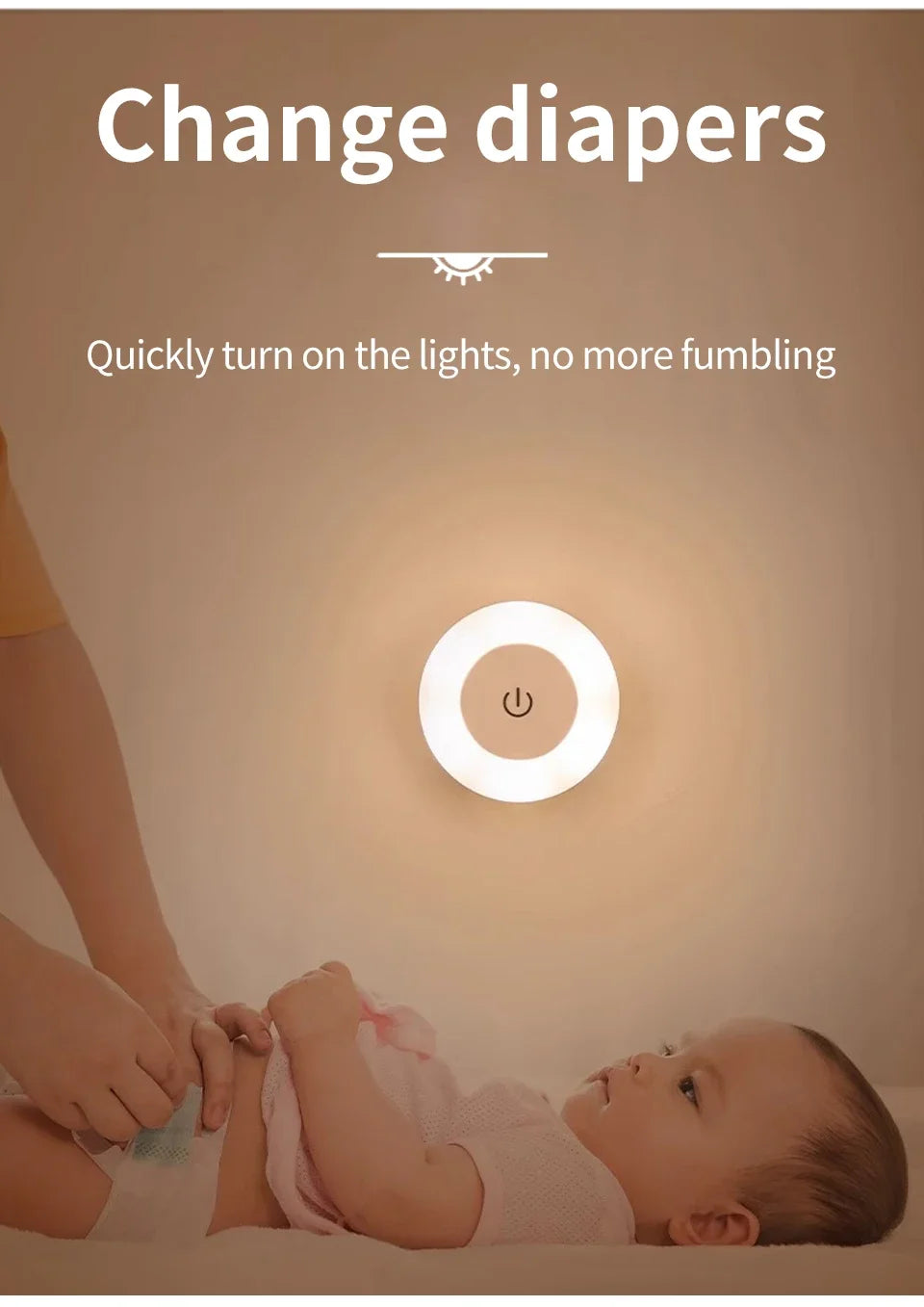 Wireless Led Book Light 6cm Rechargeable Wall Lamp with Touch Switch Night Light 3-Colors Dimmable Portable for Bedroom Reading