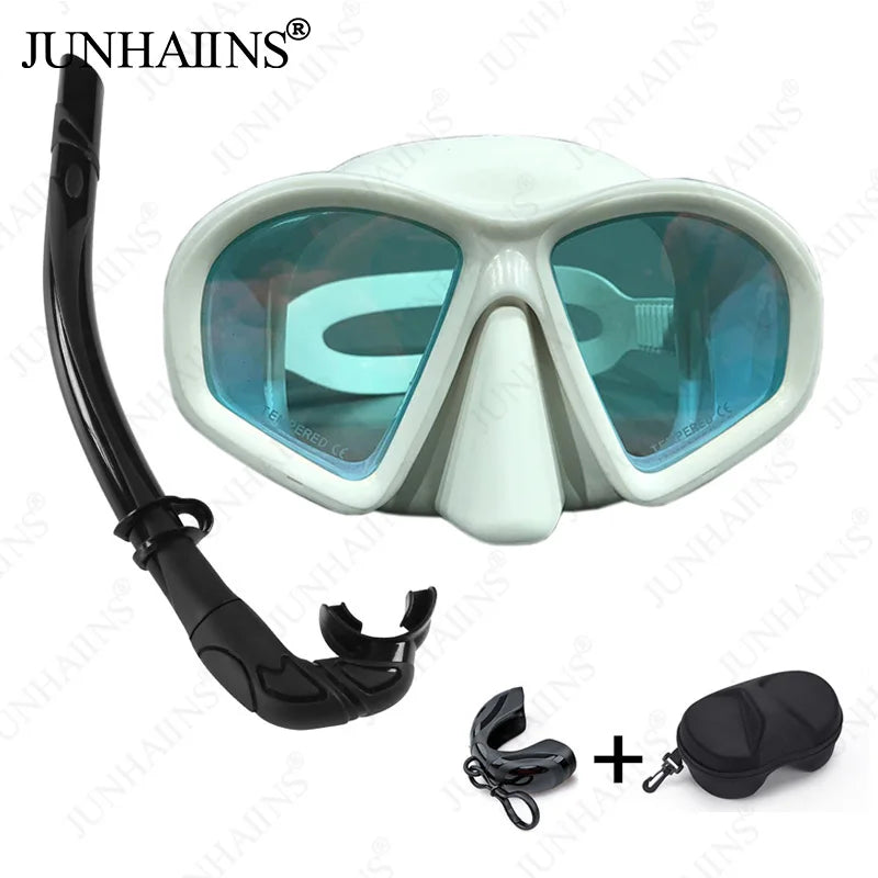 JUNHAIINS diving mask Low capacity multi-purpose diving mask Adult scuba diving mask Men's and women's diving goggles Diving