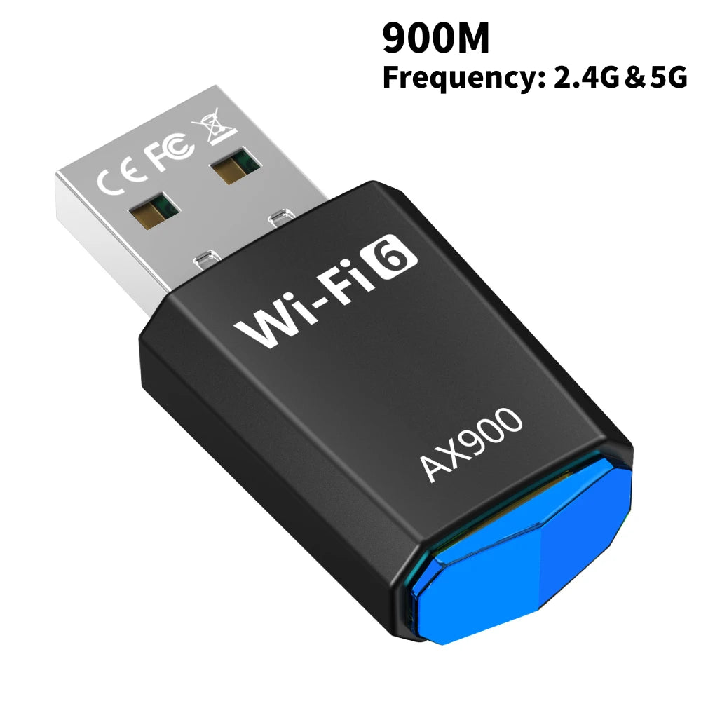AX900 WiFi 6 Adapter 2.4G&5GHz 900Mbps WiFi adaptador Free-Drive USB WiFi Dongle Usb Wireless WiFi Receiver for Win10/11