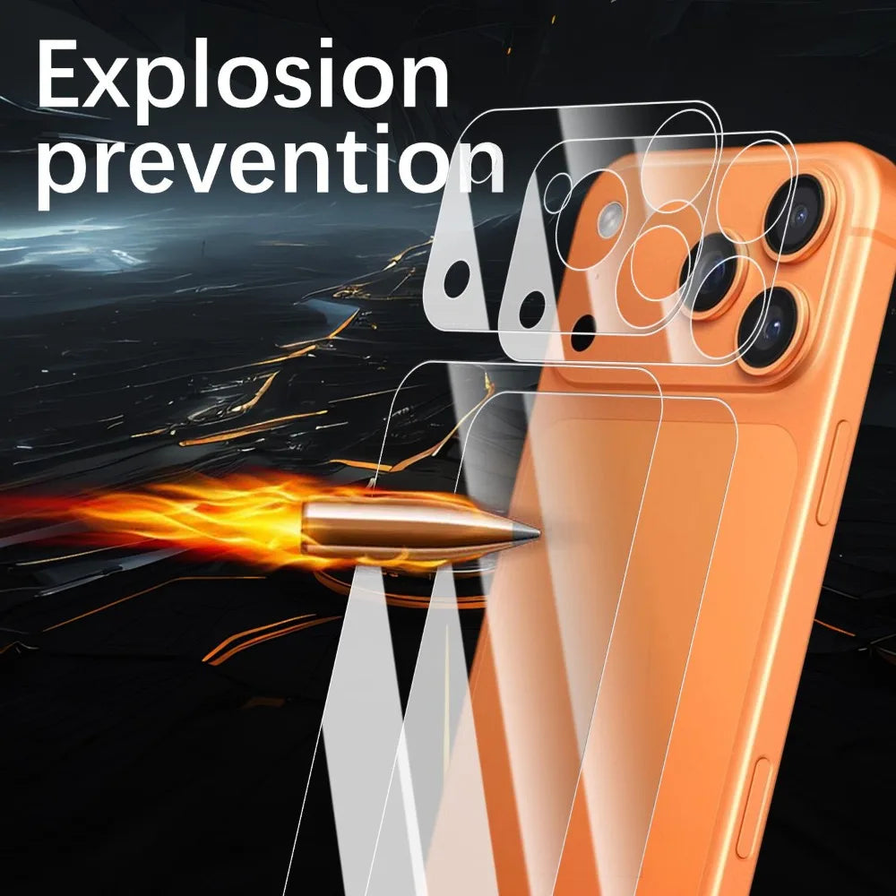 4in1 Lens+Back Screen Tempered Glass for iPhone 17/17 Air/17 Pro/17 Pro Max HD Clear Anti-Scratch Protective Films for iPhone17