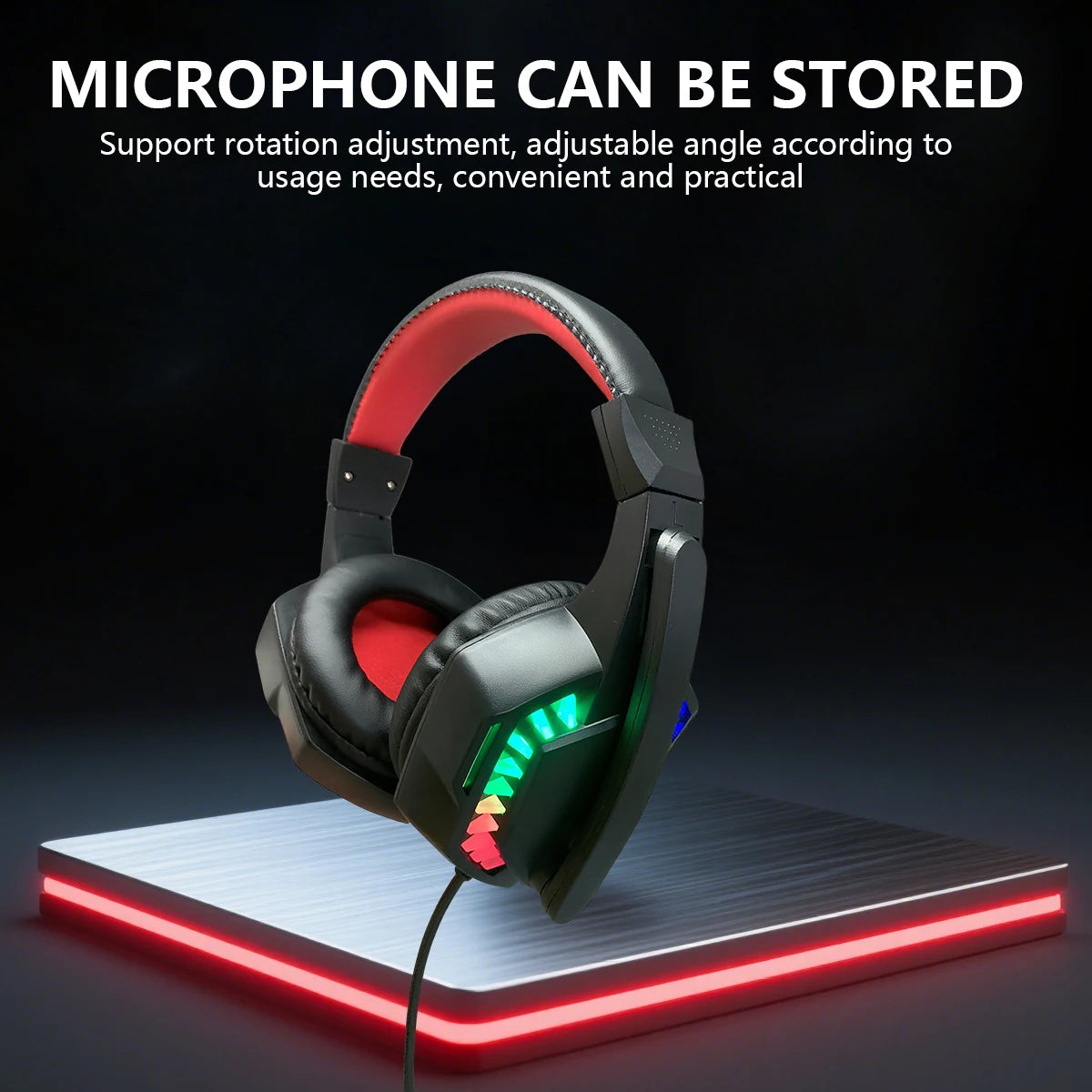 Immersive Battle，Dominate in All Aspects！This wired over-ear gaming headset，It's a top-rated tool for gamers。RGBCool Seven-Color