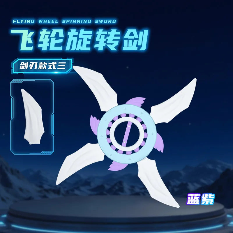 Spinning LED Lightsaber Toy Rotatable Flywheel Light Up Sword for Kids with Multi-Color Effects for Cosplay Christmas Halloween