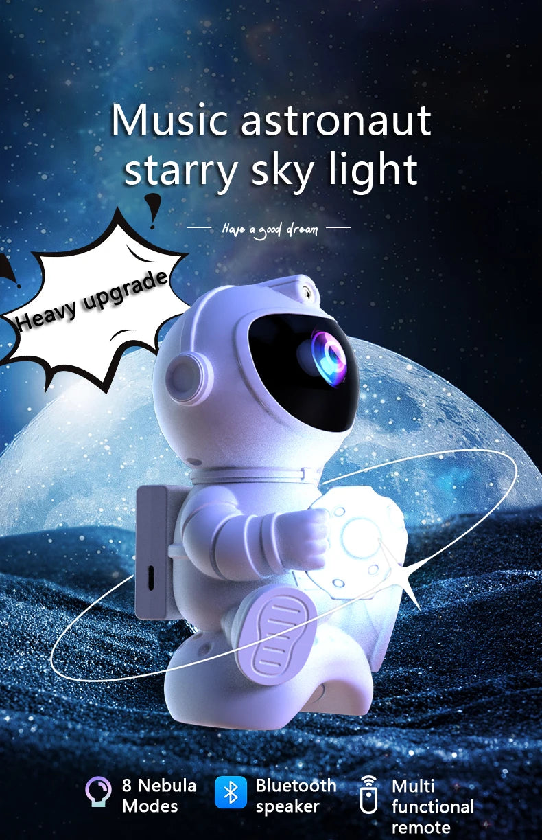 Astronaut LED Star Projector Night Light Galaxy Projectors Bluetooth Speaker for Bedroom Room Decor Kids Gift Starry Sky Lamp