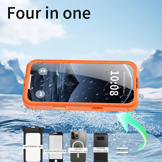 Shellbox IP68 Magnetic Waterproof Phone Case for Swimming & Diving - Compatible with iPhone 17/17AIR/17Pro/17Promax