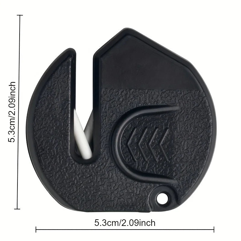 Portable mini sharpener, compact and durable plastic design, suitable for outdoor, camping, and kitchen use