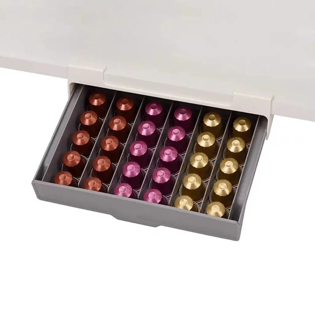 Coffee Capsule Storage Box Clear Plastic Coffe Pods Storage Holder with 30 Capacity Wall Mount Desktop Storage Shelf Home Use