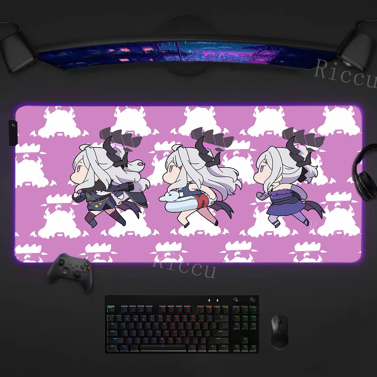 RGB HD Ryuuge Kisaki Blue Archive Game Mousepad Large Keyboard Desk Mat Gaming Mouse Pad LockEdge Edge PC Computer Mat E-Sports