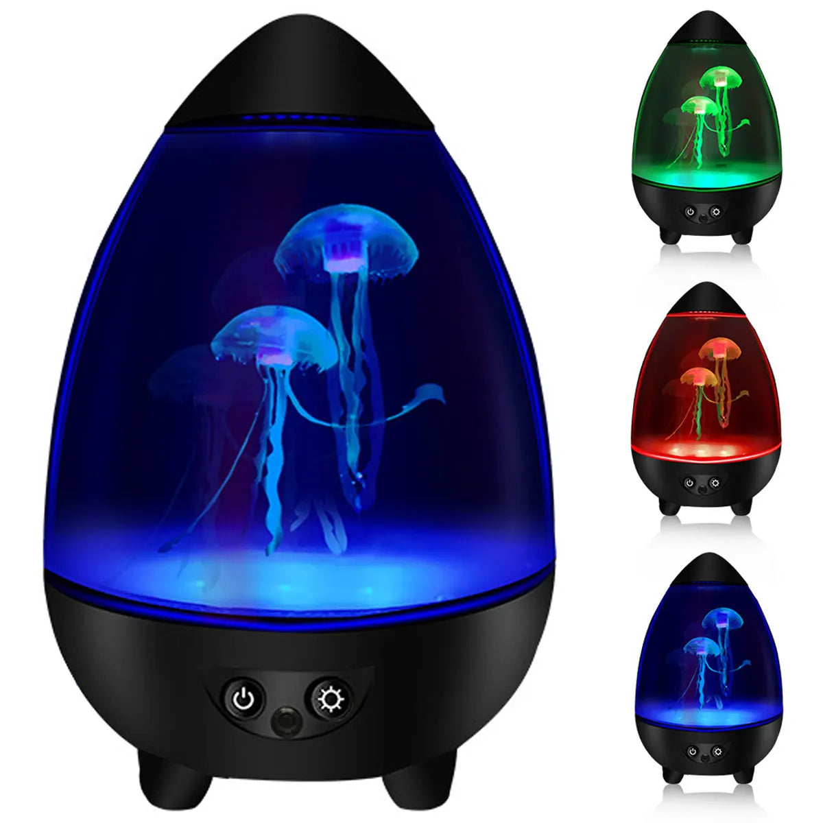 LED Jellyfish Lamp Mute Jellyfish Night Light USB Charging Egg/Cylinder Shape Desktop Aquarium Mood Light Remote RGB Table Decor