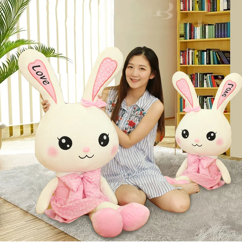 Rabbit Plush Toy Cute Skirt Rabbit Soft Animal Kids Cartoon Big Ear Bunny Plush Hug Stuffed Pillow Girl Christmas Birthday Gift