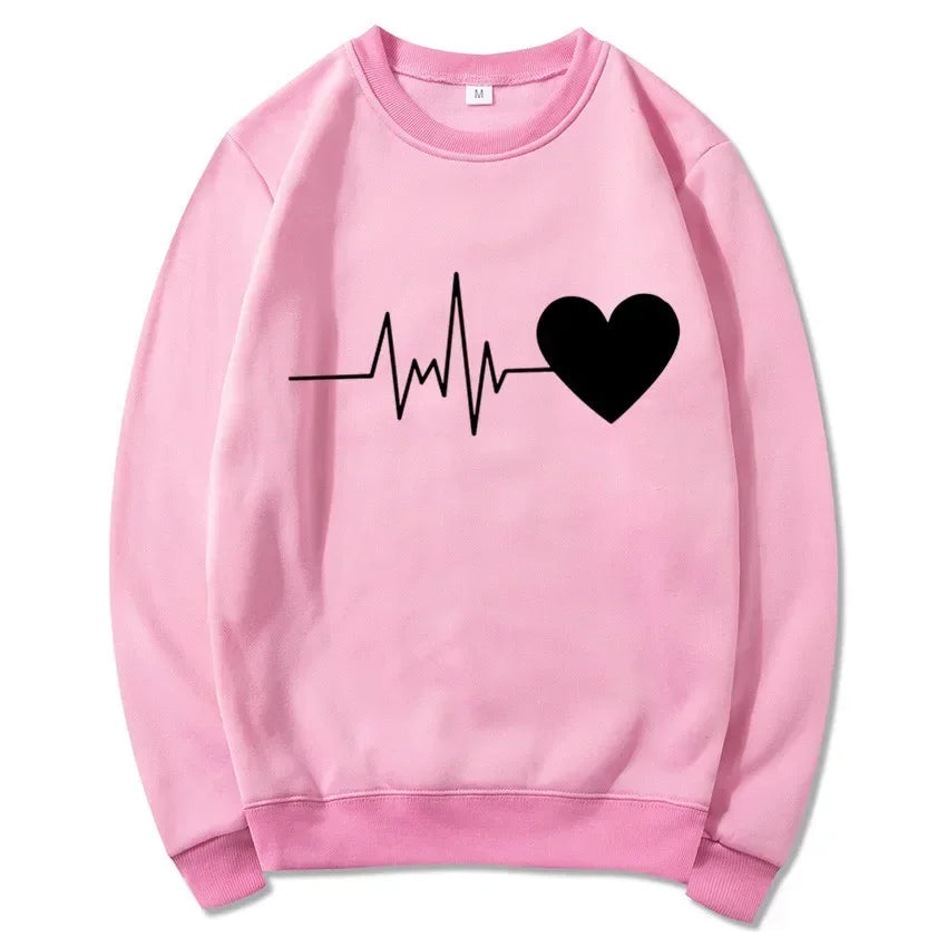 Valentine's Day Love Flower Printed Crew-neck Hoodie Sweatshirt  Sweatshirts  Streetwear  Streetwear Men