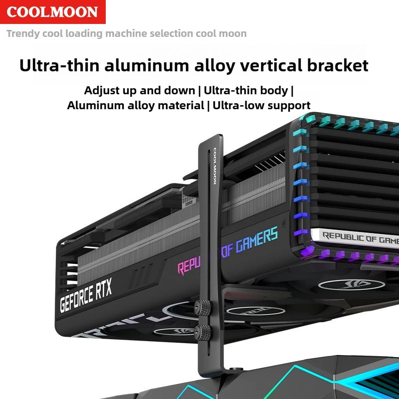 Aluminum GPU Brace Support for Vertical GPU in PC Case Universal Graphics Card Sag Bracket for Desktop Computer Gaming Build