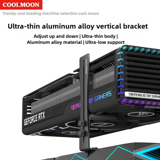 Aluminum GPU Brace Support for Vertical GPU in PC Case Universal Graphics Card Sag Bracket for Desktop Computer Gaming Build