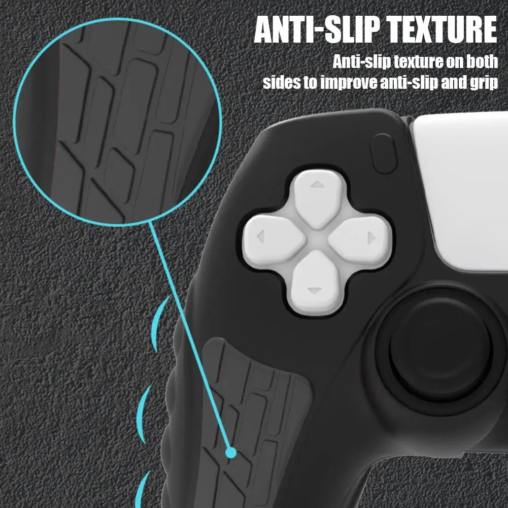 Silicone Cover Skin For PS5 Handle Protective Cover With Touch Screen Sticker Thumb Grips Anti-slip Protection Shell Skin Care
