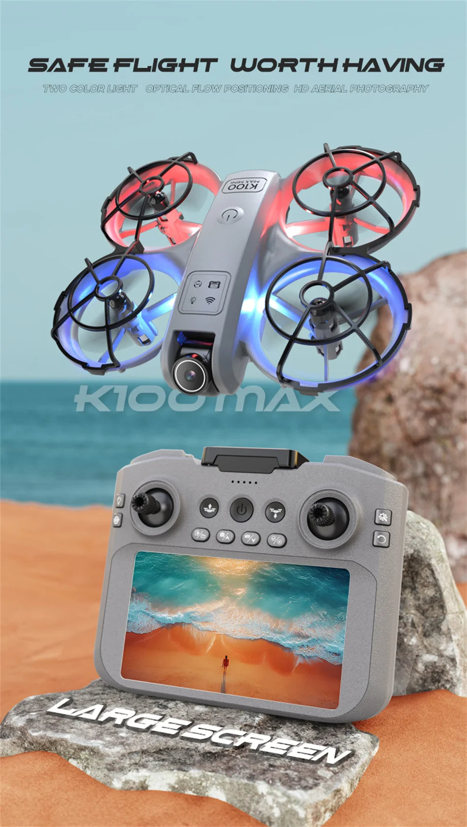 2026 New K100 MINI Drone 8K GPS Professional HD Aerial Photography Remote Control Aircraft HD Dual Camera Quadcopter child Gift