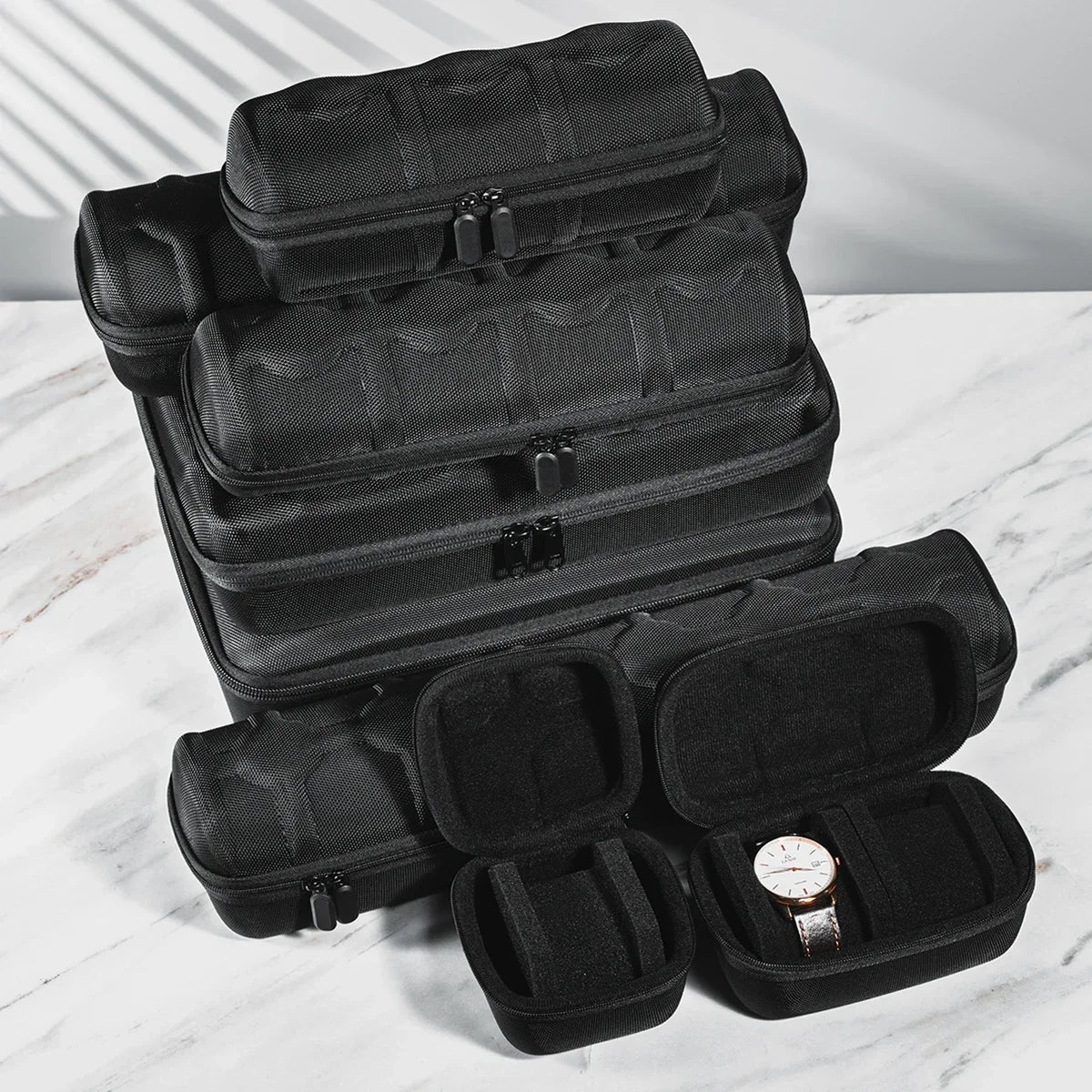 Watch Box Organizer Watch Travel Case Portable Storage Watch Display Holder for Wristwatches and Smart Watches Men Women Gift