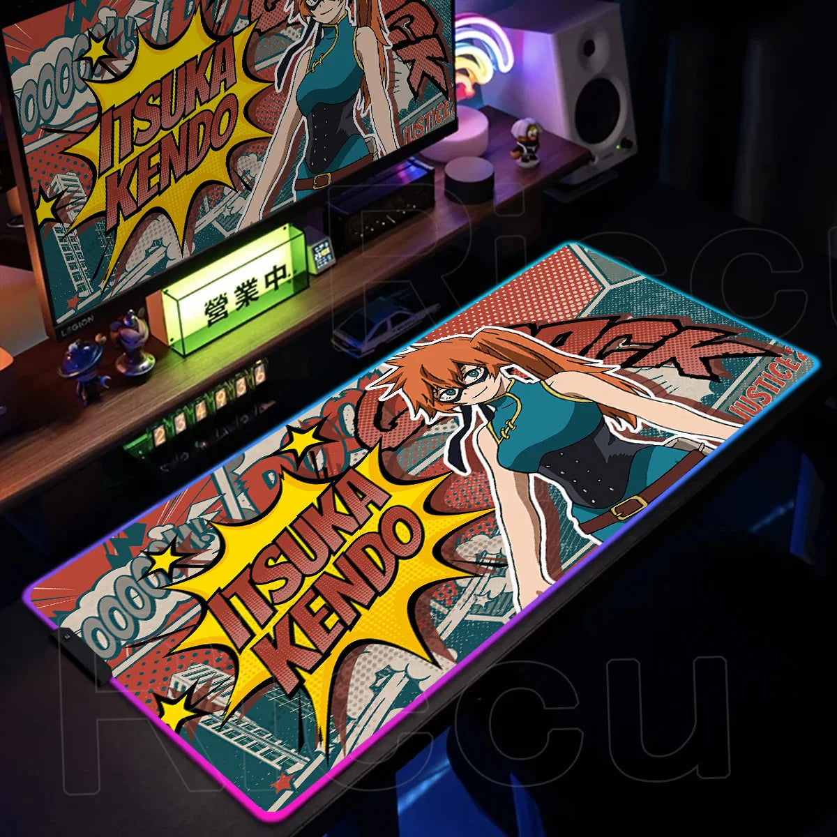 RGB My Hero Academia PC Gaming Accessorie Mouse Pad Keyboard Pad Large Anti-slip Carpets Japanese Anime Mat Home Office Setup